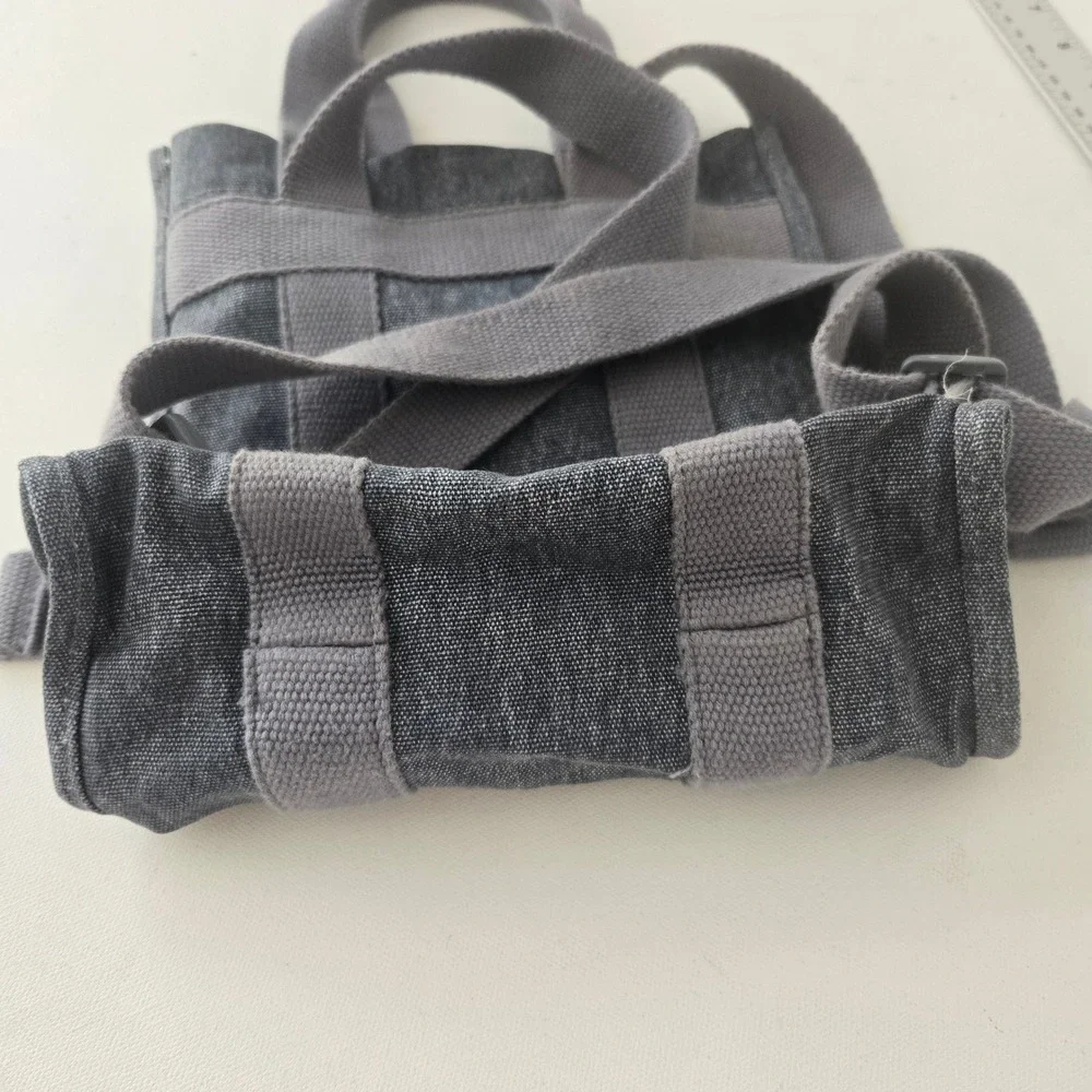Zara‎ Mini Backpack Small Blue Denim Style Utility Adjustable Straps Bag